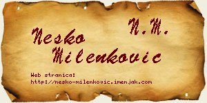 Neško Milenković vizit kartica